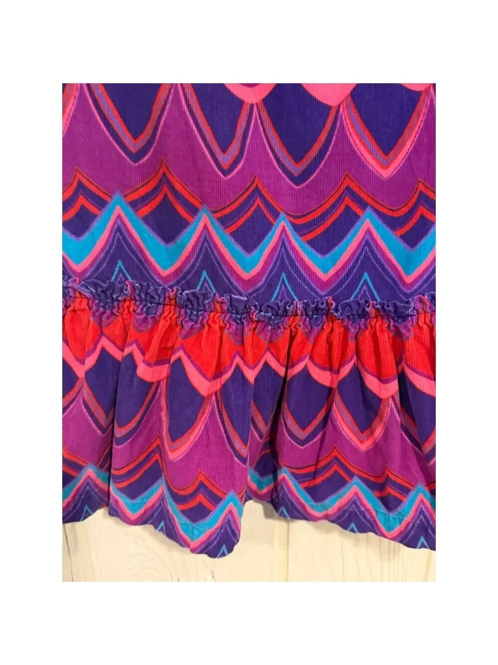 babyGap Girls Casual Dress 4T Purple Red Teal Scallop
